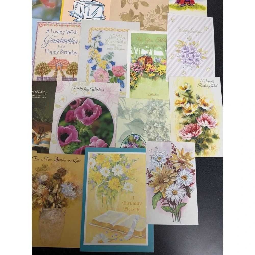 Vintage Birthday Cards Some Fronts ONLY Scrapbooking Crafts Decoupage Lot of 50+